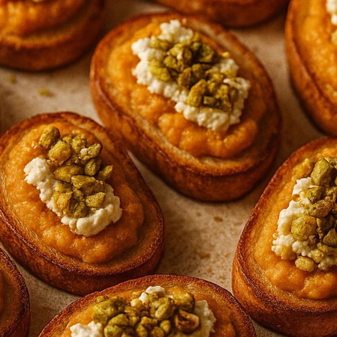 Fall Recipes: Pumpkin Goat Cheese Crostini